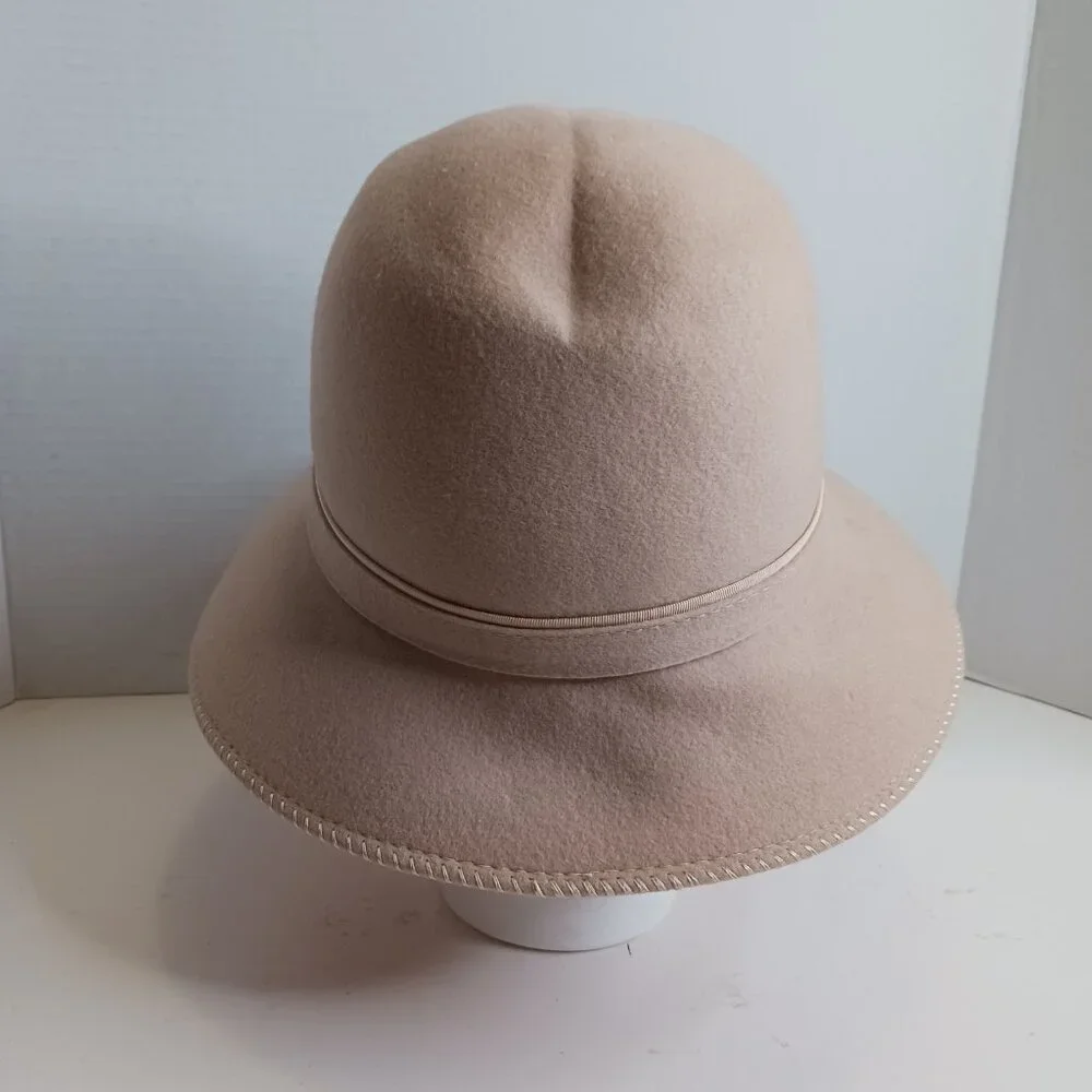 Vintage Women Elegant French Style Wool Bucket Hat - Picture 3 of 14